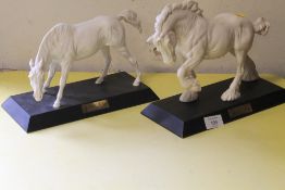 BESWICK WHITE MATT FINISH SPIRIT OF THE EARTH HORSE FIGURE TOGETHER WITH SIMILAR SPIRIT OF NATURE