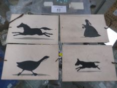 A SMALL PLASTIC FOLDER CONTAINING 19TH/2OTH CENTURY SILHOUETTES