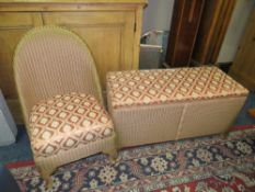 A LLOYD LOOM CHAIR TOGETHER WITH A LINEN BOX