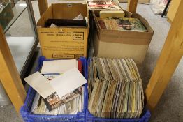 FOUR TRAYS OF ASSORTED POSTCARDS, CIGARETTE CARDS, ETC TOGETHER WITH A BOX OF BLACK COUNTRY ANNUALS