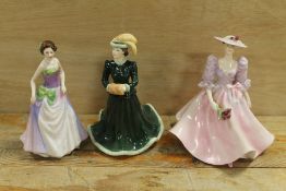 A COALPORT FIGURINE 'HARMONY' , TOGETHER WITH 'BARBARA-ANN' AND ROYAL DOULTON FIGURINE 'JESSICA' (