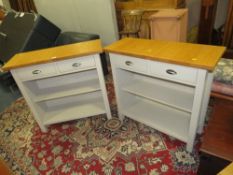 A PAIR OF MODERN LOW OPEN BOOKSHELVES - W 90 cm (2)