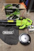 A BOXED DRAPER ELECTRIC LEAF BLOWER/ VACUUM/MULCHER AND A MINI ROBOTIC VACUUM CLEANER