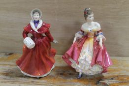 A ROYAL DOULTON FIGURINE 'THE SKATER' HN3439, TOGETHER WITH 'SOUTHERN BELLE' HN2229 (2)