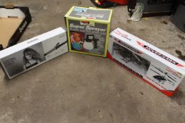 THREE BOXED ELECTRIC ITEMS, EARLEX 45W SPRAYER, BABYLISS CURL PRO 210 CURLING BRUSH, HELEZONE