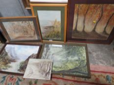 A SELECTION OF FRAMED IMPRESSIONIST PAINTINGS SIGNED J SAKER