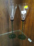 A PAIR OF CHRISTNENHUTTE FLUTE GLASSES