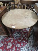 ANTIQUE MAHOGANY CRICKET STYLE TABLE Dia. 61 cm