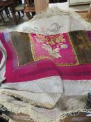 TRAY OF VINTAGE TAPESTRY PANELS