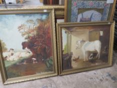 QUANTITY OF ASSORTED MIXTURE OF PRINTS TO INCLUDE TWO MORELAND STYLE OILS (11)