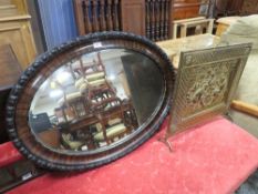 VINTAGE OVAL MIRROR TO GO WITH BRASS FIRE SCREEN
