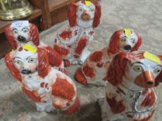 A LITTER OF STAFFORDSHIRE SPANIELS (5)