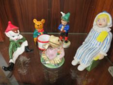 A WADE CERAMIC FIGURE OF ANDY PANDY, ROYAL ALBERT JEREMY FISHER ETC