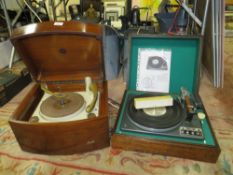 A PYE BLACK BOX RECORD PLAYER AND A GARRARD LAB 80 TRANSCRIPTION TURNTABLE