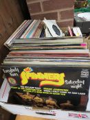 TWO TRAYS OF LPS RECORDS AND 7