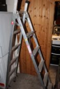 AN ALUMINIUM MULTI STEPLADDER