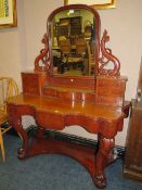 AN ANTIQUE MAHOGANY DUCHESS DRESSING TABLE - W 114 cm