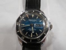 A VINTAGE MARINE STAR 127 JEWEL SELF WINDING DIVERS WRIST WATCH