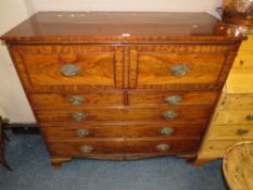 AN ANTIQUE MAHOGANY LARGE SECRETAIRE CHEST - H 118 cm, W 126 cm