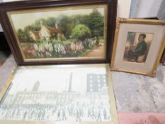 A COLLECTION OF ASSORTED PRINTS TO INCLUDE LOWRY AND LOUIS WAIN