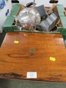 A SMALL QUANTITY OF SILVER PLATED FLATWARE ETC