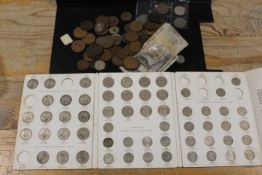 A SMALL COLLECTION OF COINS AND NOTES