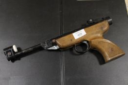 A VINTAGE HAND HELD ITALIAN .22 AIR PISTOL A/F (RIGHT HANDED)