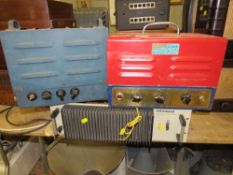 A VINTAGE WODEN AMPLIFIER, A STEEL CASED AMPLIFIER AND A KATHREIN 50W AMPLIFIER A/F