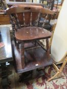 OAK BARLEY TWIST TABLE AND CHAIR