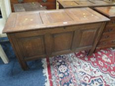 VINTAGE OAK PANELLED COFFER WIDTH 137CM