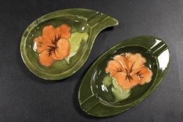 TWO MOORCROFT ASHTRAYS
