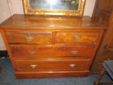 AN EDWARDIAN MAHOGANY FOUR DRAWER CHEST