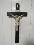 A VINTAGE CORPUS CHRISTI ON EBONISED CROSS
