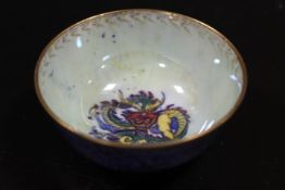 A SMALL WEDGWOOD LUSTRE BOWL WITH DRAGON DETAIL