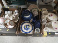 THREE TRAYS OF ASSORTED CERAMICS TO INCLUDE TEA WARE