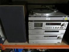 A TECHNICS SEPARATES HI-FI STACKING SYSTEM WITH SPEAKERS