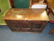 A 19TH CENTURY MULE CHEST A/F - (NO FEET)