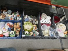 FIVE TRAYS OF ASSORTED CERAMICS ETC
