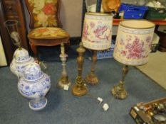 SIX ASSORTED LARGE TABLE LAMPS A/F
