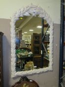 A MODERN CREAM HALL MIRROR