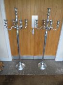 A LARGE PAIR OF MODERN FLOORSTANDING CANDELABRA - APPROX HEIGHT 5FT