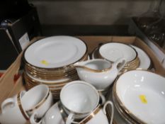 A TRAY OF CERAMICS TOGETHER WITH A TRAY OF ASSORTED GLASS WARE ,SCIENTIFIC STYLE EXAMPLES