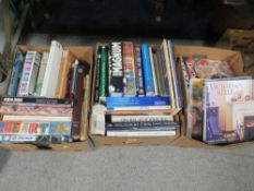 THREE TRAYS OF ART BOOKS ETC