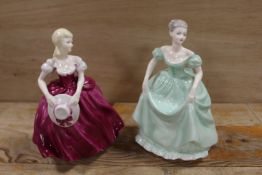A COALPORT FIGURINE AMANDA TOGETHER WITH HENRIETTA (2)