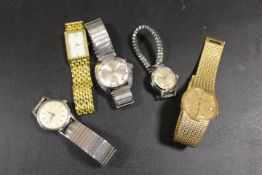 FIVE ASSORTED WRISTWATCHES TO INCLUDE A HANOWA AUTOMATIC EXAMPLE
