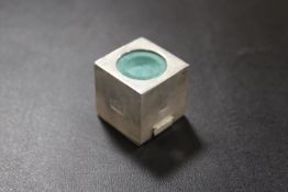 A NOVELTY HALLMARKED SILVER SNOOKER CHALK HOLDER