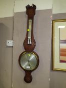 AN ANTIQUE MAHOGANY BAROMETER BY JOSEPH SALDERINI
