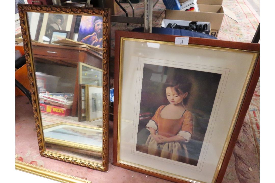 AN ASSORTED OF PICTURES PRINTS AND MIRRORS - Image 2 of 2