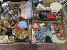 FOUR TRAYS OF SUNDRIES TO INCLUDE WEDGWOOD, ETC