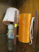 TWO RETRO LAMPS TO INCLUDE A TABLE TOP SIZED ROCKET LAMP